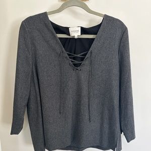 Sezane gray blouse